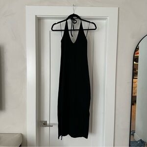 Rib Knit Halter Midi Dress